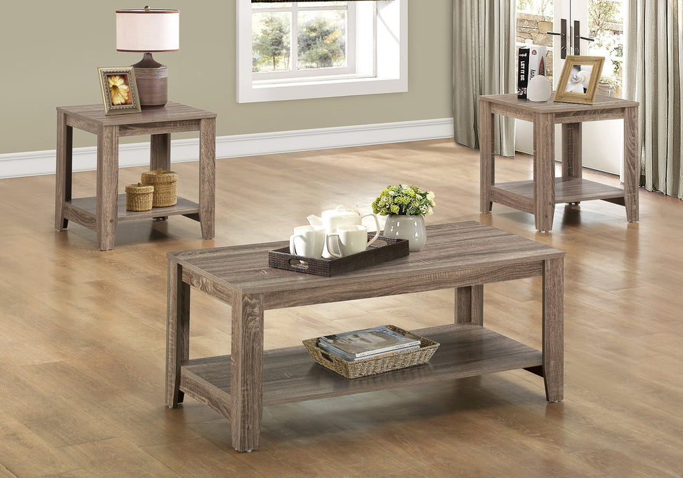 Dark Taupe Table Set 3Pcs Set By Homeroots | Accent Tables | Modishstore - 3