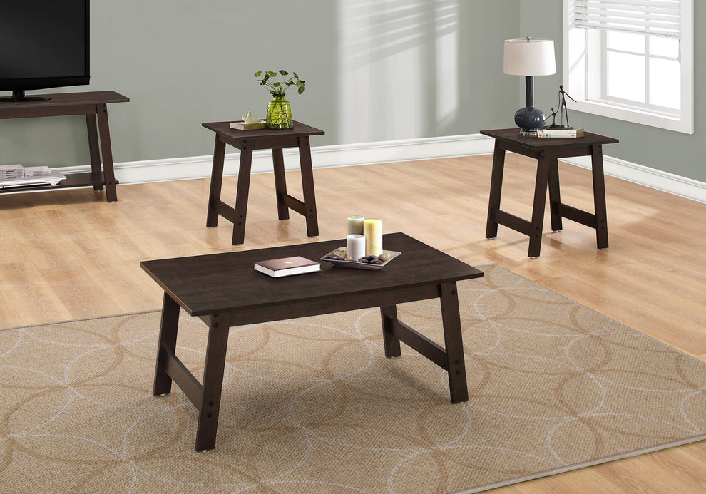 Cappuccino Table Set - 3Pcs Set By Homeroots | Accent Tables | Modishstore - 3