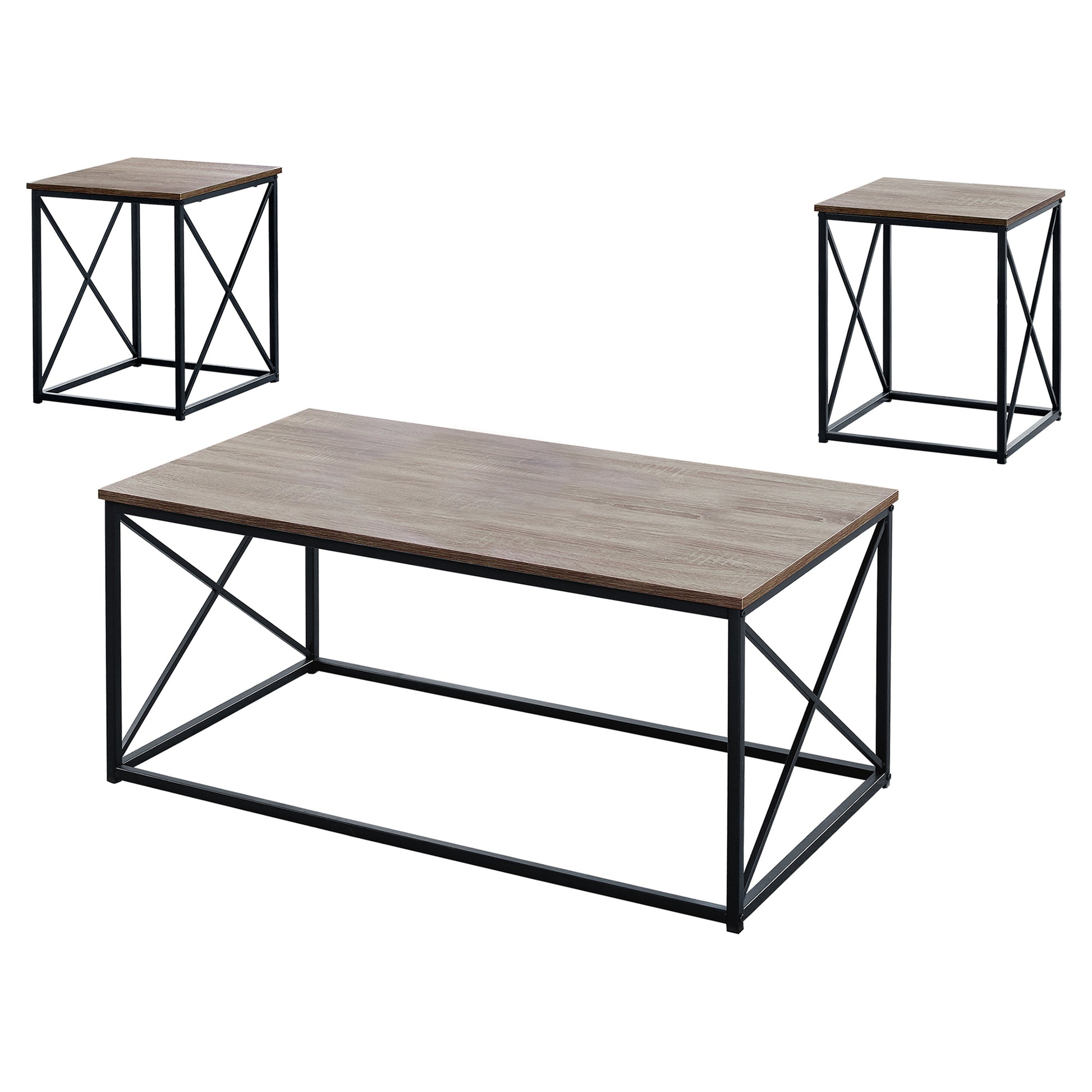 Dark Taupe Black Metal Table Set - 3Pcs Set By Homeroots - 366086 | Accent Tables | Modishstore