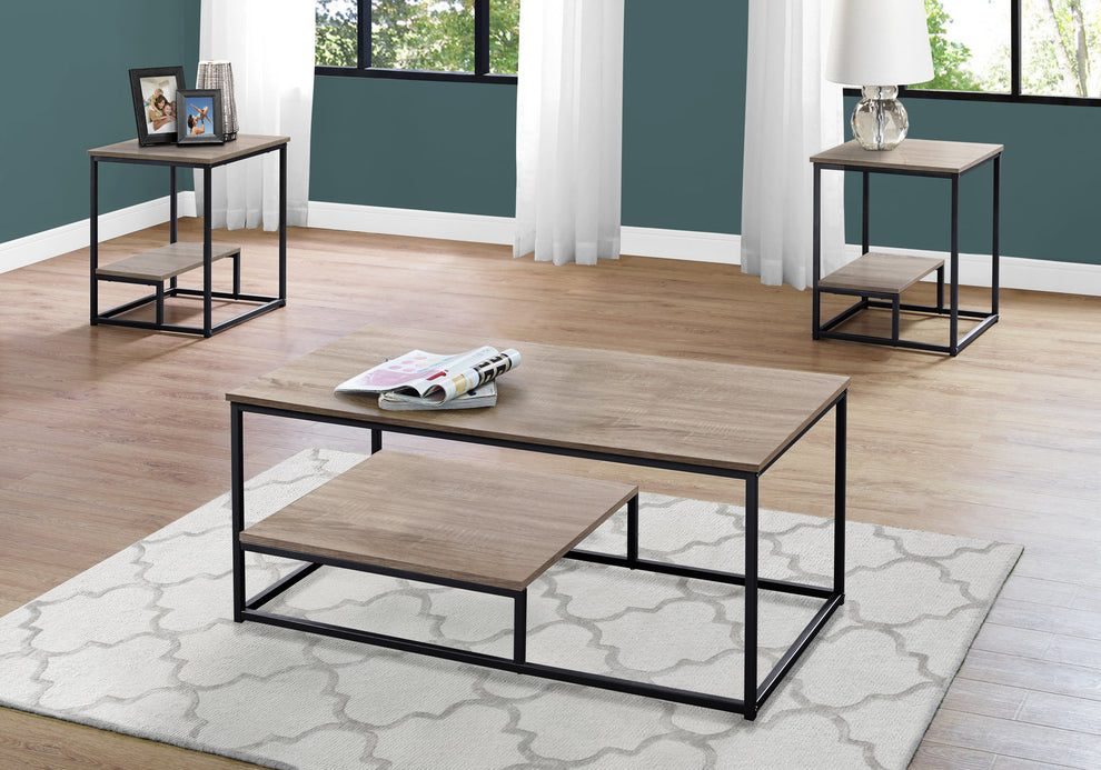 Dark Taupe Black Metal Table Set - 3Pcs Set By Homeroots - 366092 | Coffee Tables | Modishstore - 3