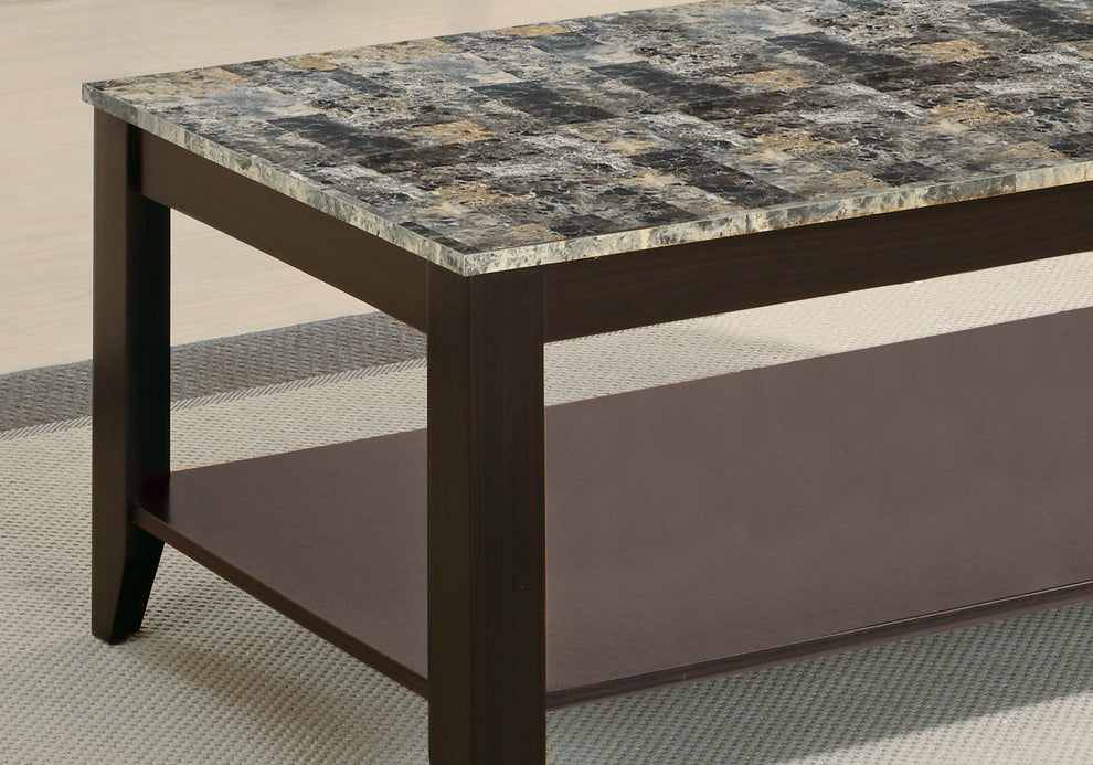 Cappuccino Marble Look Top Table Set 3Pcs Set By Homeroots | Accent Tables | Modishstore - 2