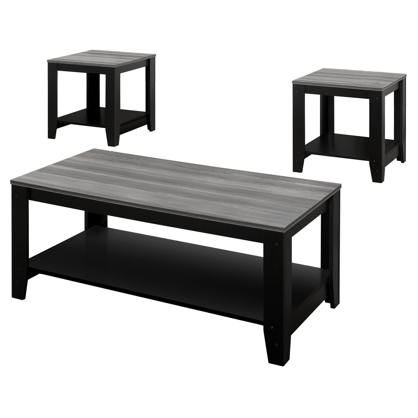 Black Grey Top Table Set 3Pcs Set By Homeroots | Coffee Tables | Modishstore - 4