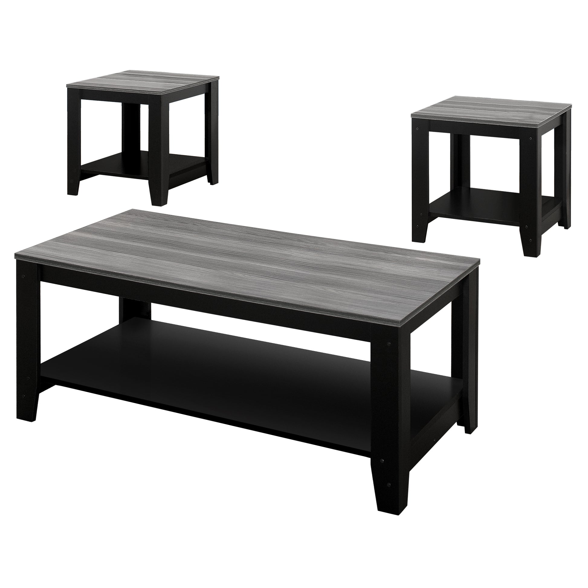 Black Grey Top Table Set 3Pcs Set By Homeroots | Coffee Tables | Modishstore - 4