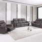 Three Piece Brown Leather Match Six Person Seating Set By Homeroots | Sofa Set | Modishstore - 5