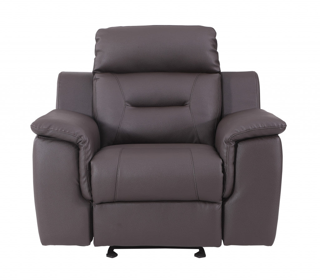 Three Piece Brown Leather Match Six Person Seating Set By Homeroots | Sofa Set | Modishstore