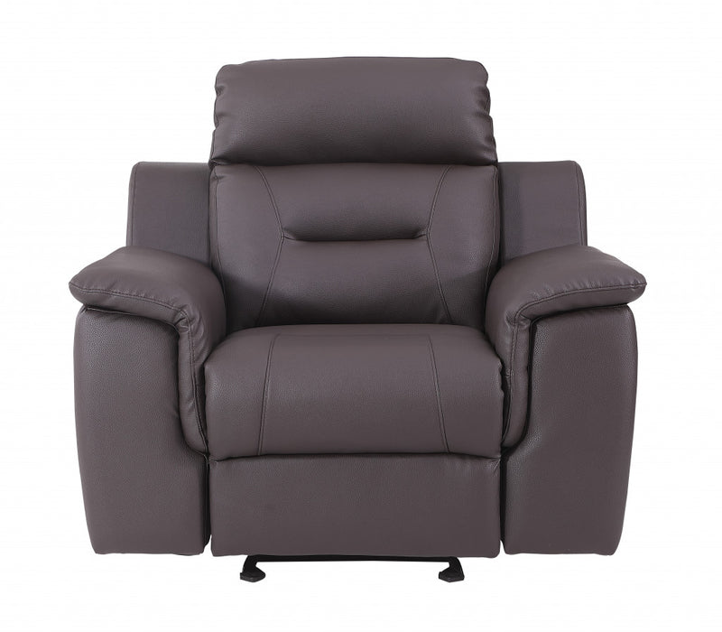 Three Piece Brown Leather Match Six Person Seating Set By Homeroots | Sofa Set | Modishstore