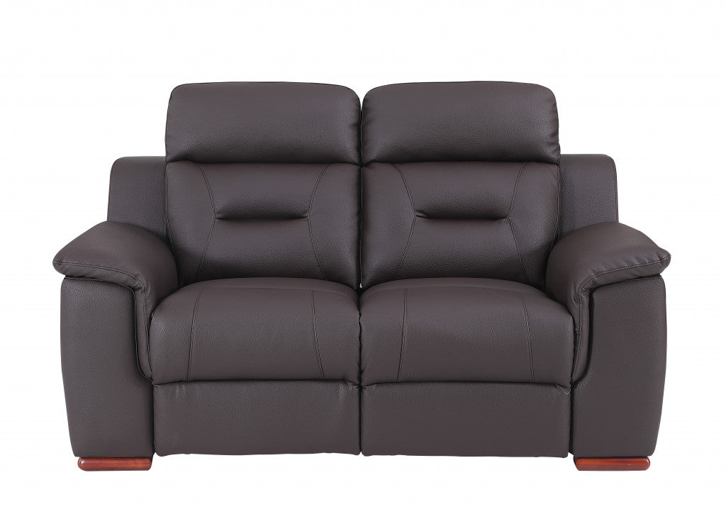 Three Piece Brown Leather Match Six Person Seating Set By Homeroots