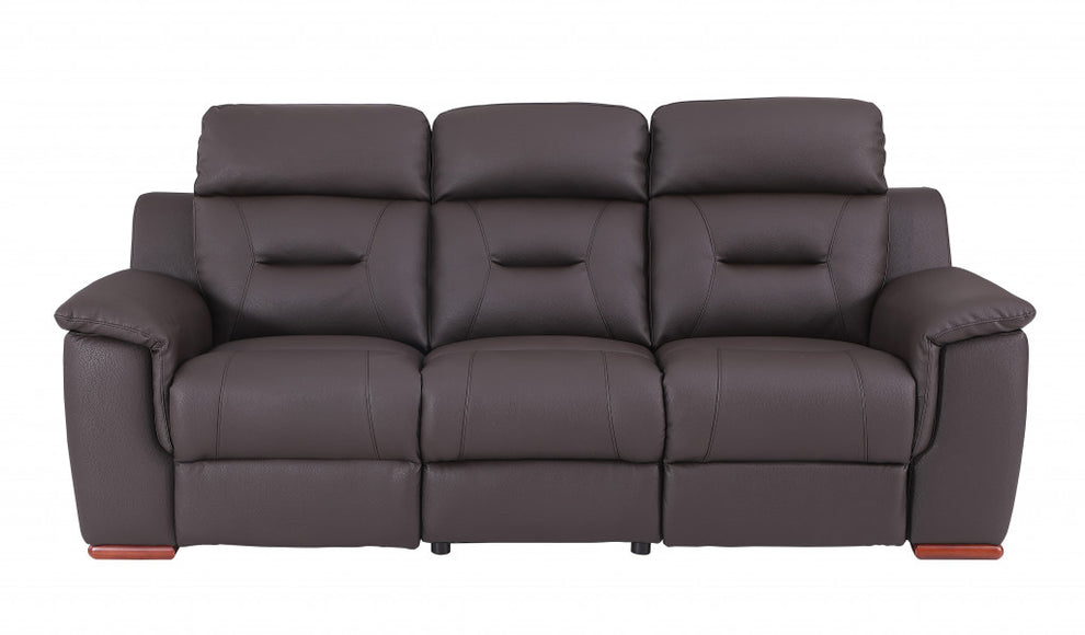 Three Piece Brown Leather Match Six Person Seating Set By Homeroots | Sofa Set | Modishstore - 3