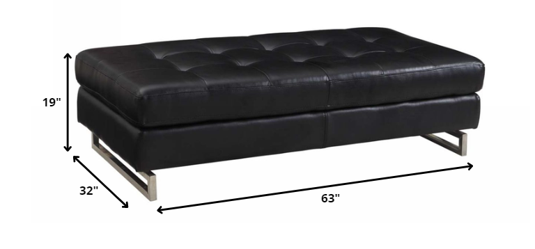 Black Ottoman By Homeroots | Ottomans | Modishstore - 2