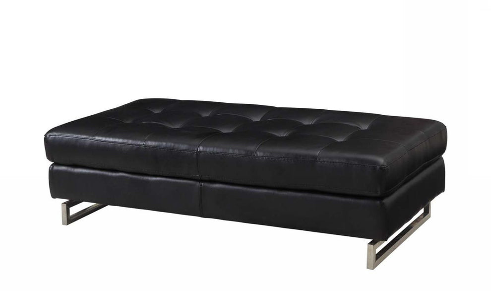 Black Ottoman By Homeroots | Ottomans | Modishstore - 3