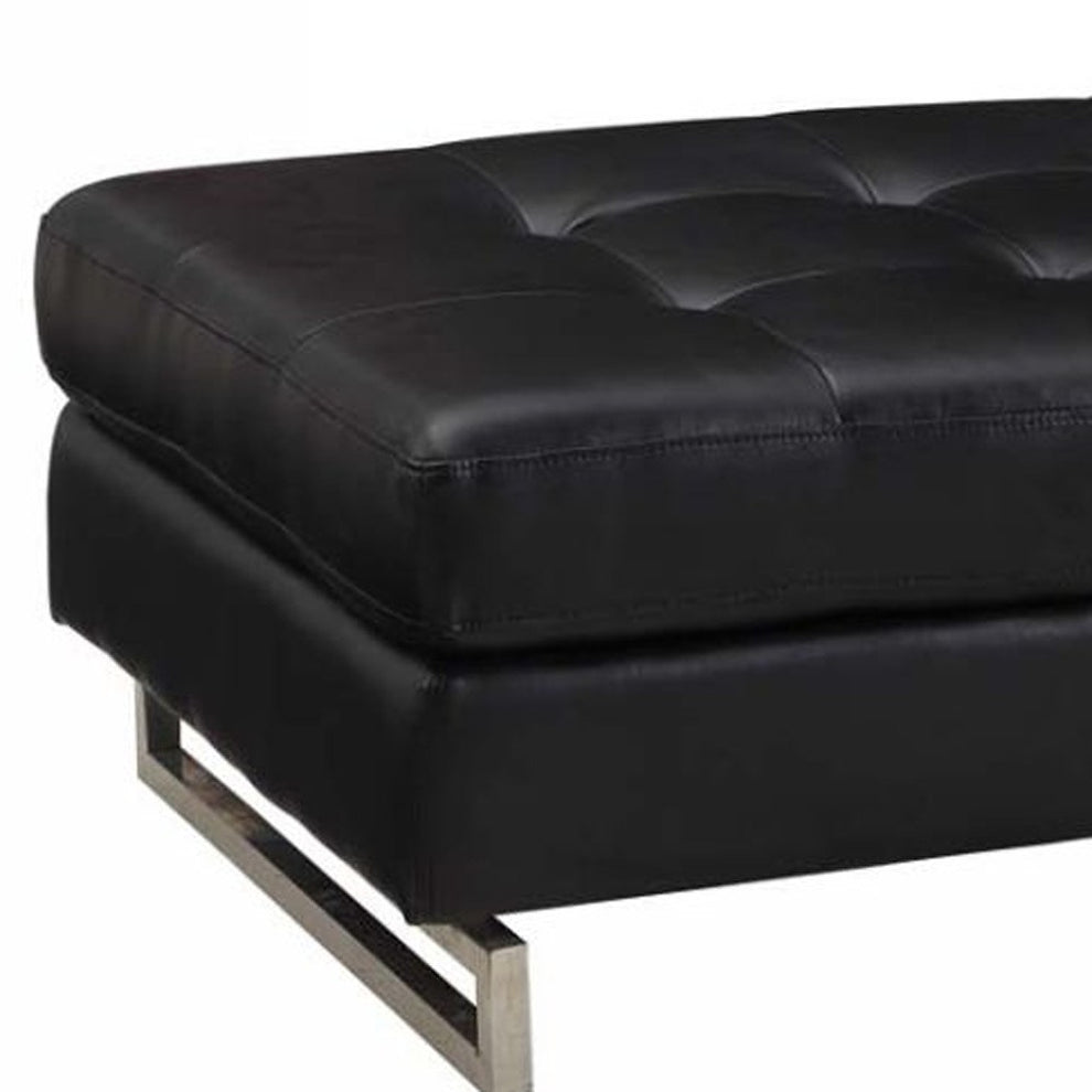 Black Ottoman By Homeroots | Ottomans | Modishstore - 4