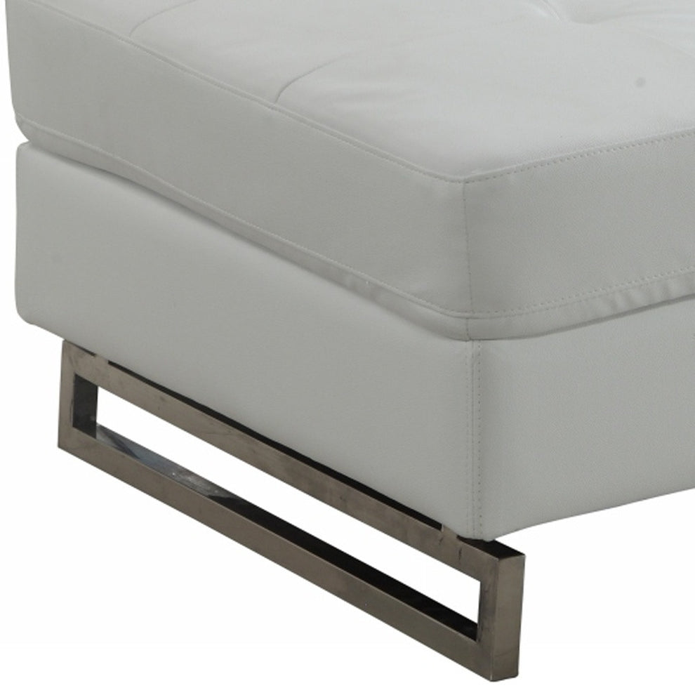 White Ottoman By Homeroots | Ottomans | Modishstore - 4