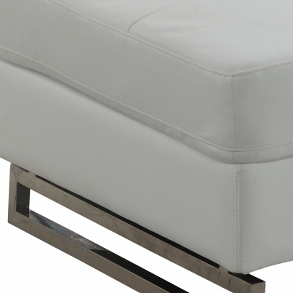 White Ottoman By Homeroots | Ottomans | Modishstore - 5