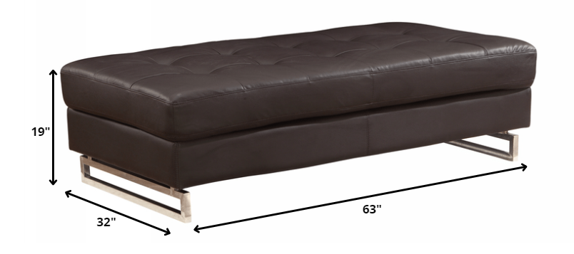Brown Ottoman By Homeroots | Ottomans | Modishstore - 2