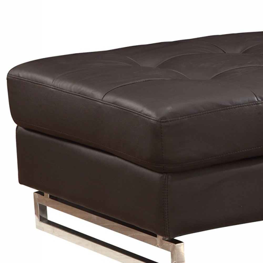 Brown Ottoman By Homeroots | Ottomans | Modishstore - 4