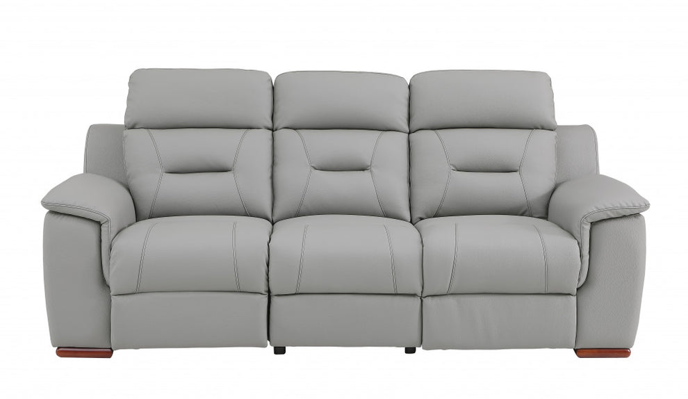 Two Piece Gray Leather Match Five Person Seating Set By Homeroots | Sofa Set | Modishstore - 2