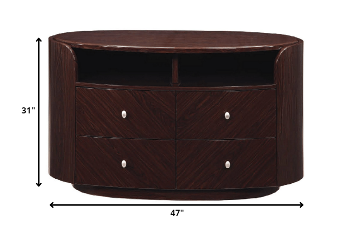 Wenge TV Entertainment Unit By Homeroots | TV Stands | Modishstore - 2