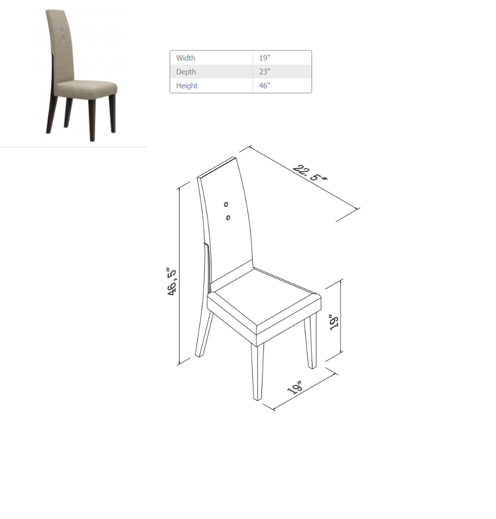 Wenge Dining Table And Pcs Chair Set By Homeroots | Dining Tables | Modishstore - 3