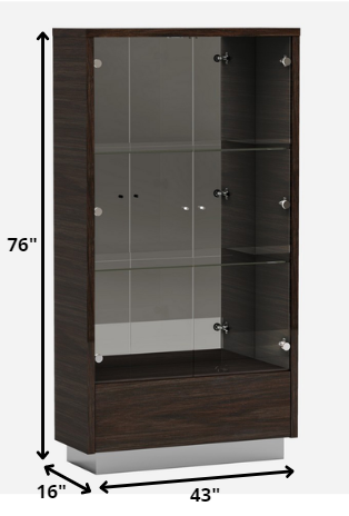 Wenge Vetrina By Homeroots | Cabinets | Modishstore - 2