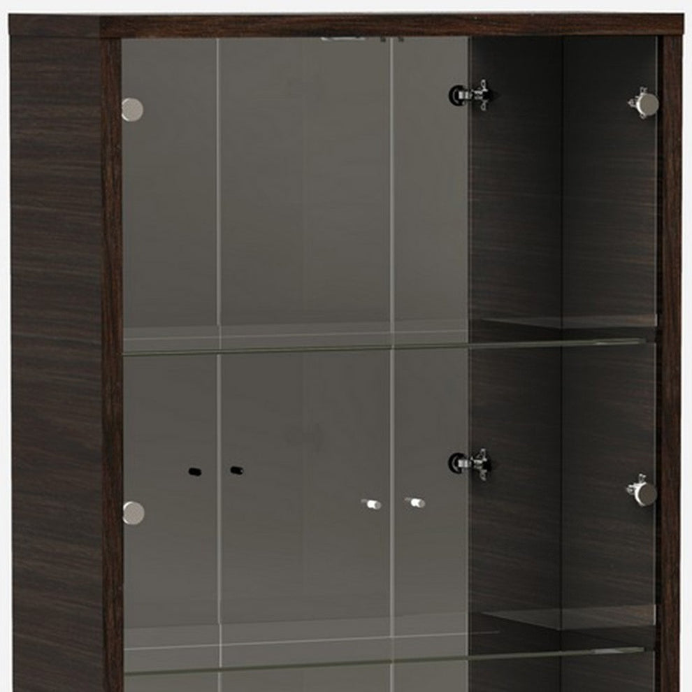 Wenge Vetrina By Homeroots | Cabinets | Modishstore - 4