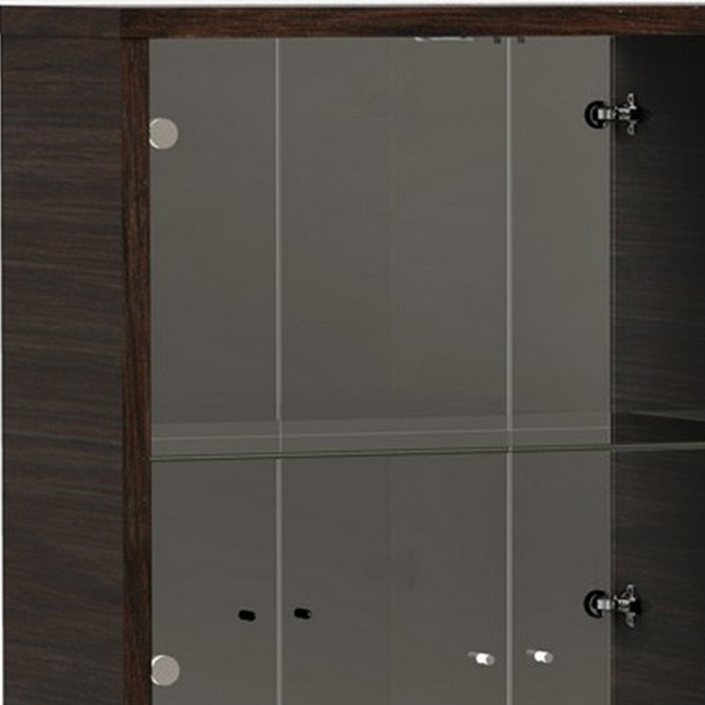 Wenge Vetrina By Homeroots | Cabinets | Modishstore - 5