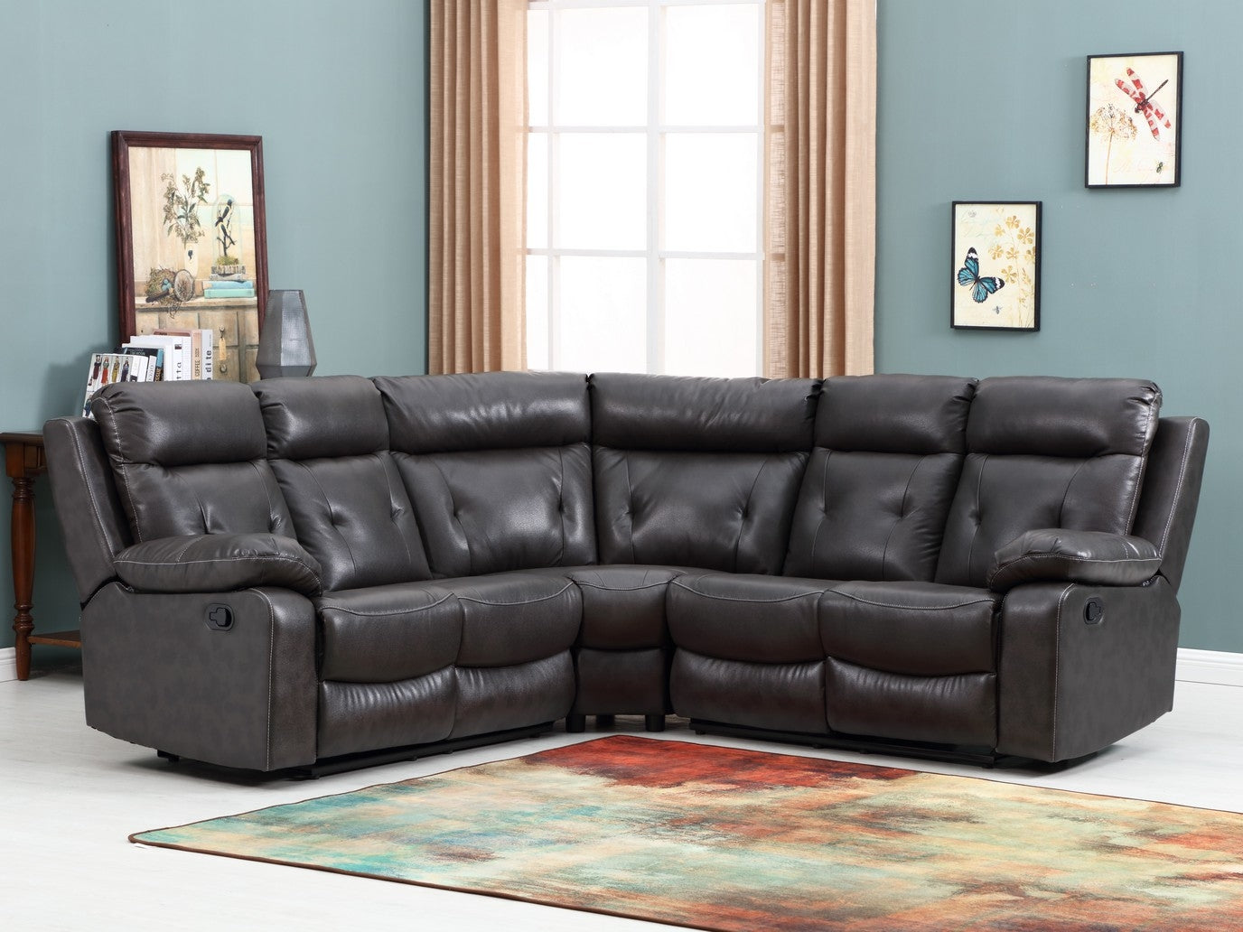 Dark Gray Sectional By Homeroots | Sectional | Modishstore - 2
