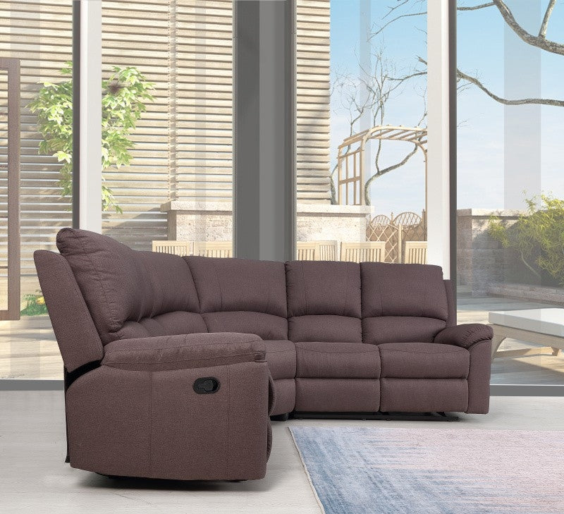 Brown Chenille Reclining Sectional By Homeroots | Sectional | Modishstore - 4