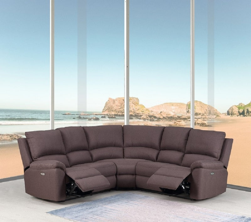 Brown Power Reclining Sectional By Homeroots | Sectional | Modishstore