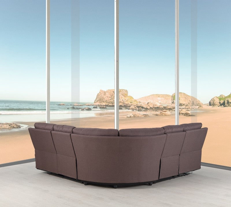 Brown Power Reclining Sectional By Homeroots | Sectional | Modishstore - 3