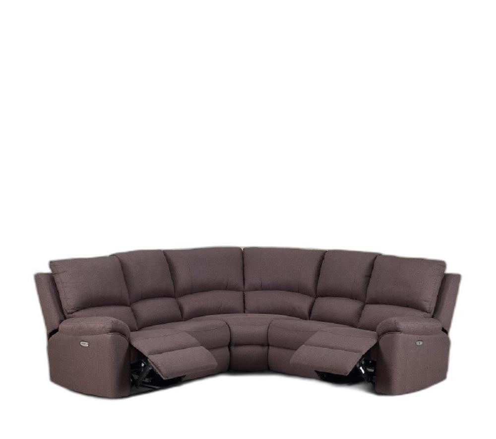 Brown Power Reclining Sectional By Homeroots | Sectional | Modishstore - 5