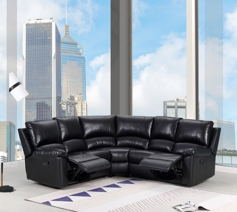 Black Sectional By Homeroots | Sectional | Modishstore - 2