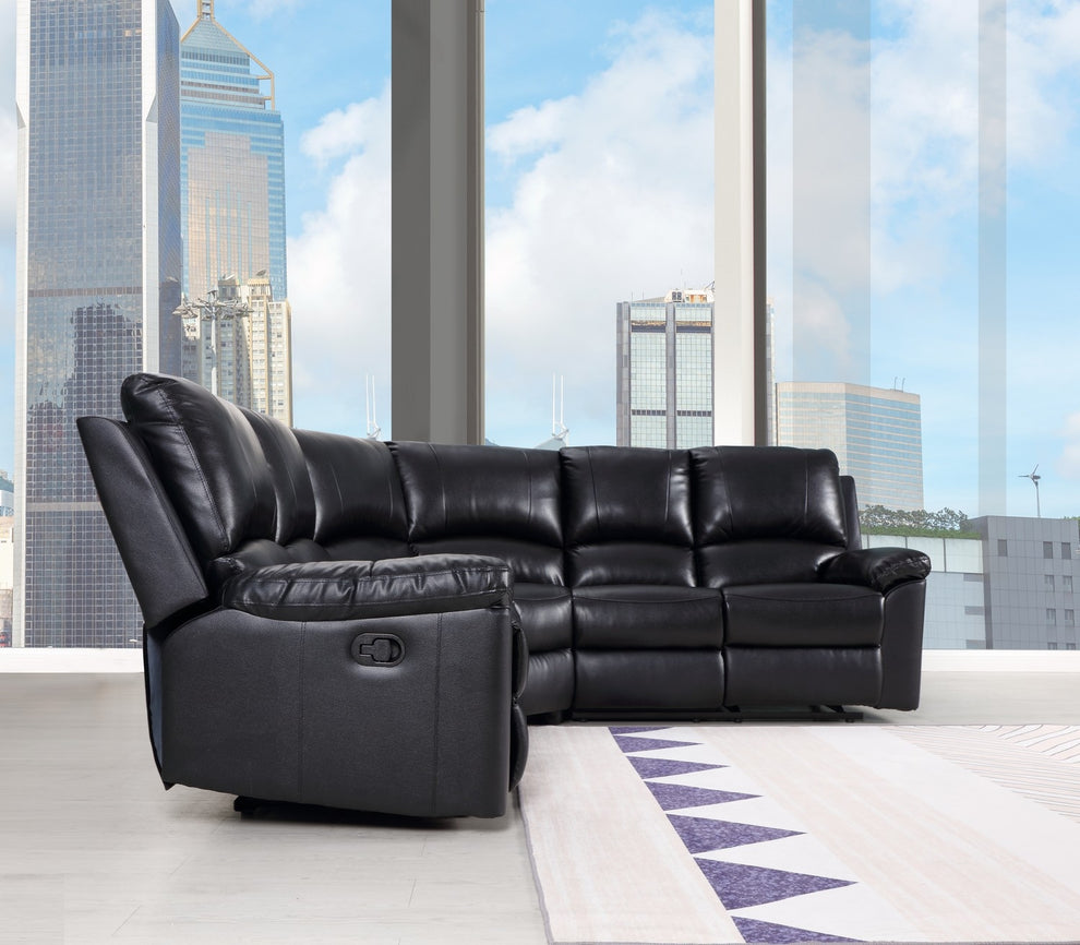 Black Sectional By Homeroots | Sectional | Modishstore - 4