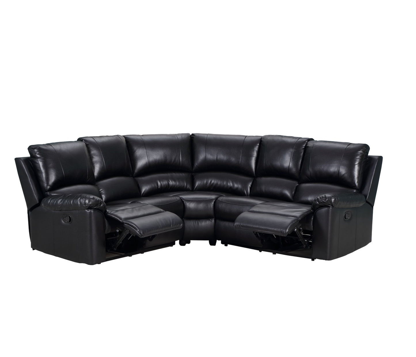 Black Power Reclining Sectional By Homeroots | Sectional | Modishstore - 4