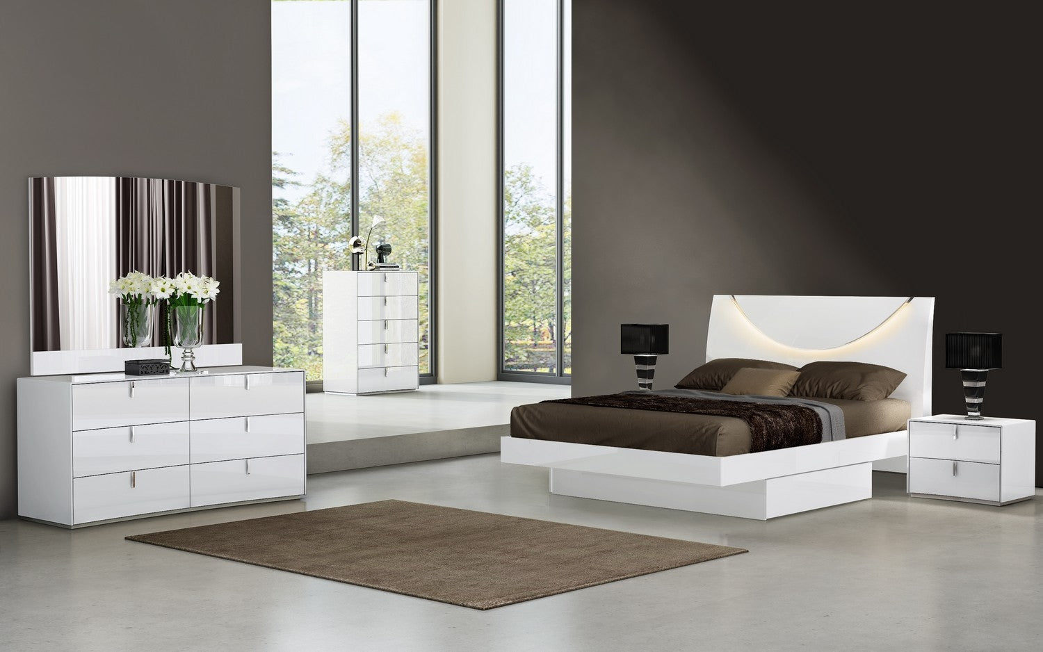 White 4Pc California King Bedroom Set By Homeroots | Bedroom Sets | Modishstore