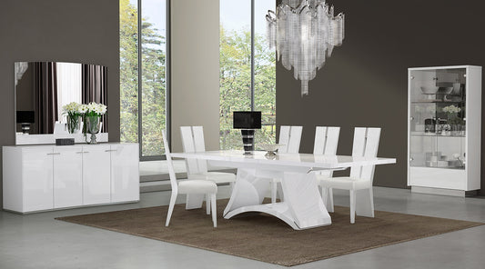White Dining Table And Chair Set By Homeroots | Dining Tables | Modishstore