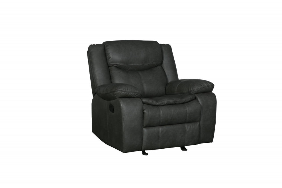 42" Gray Reclining Chair By Homeroots | Recliners | Modishstore - 2