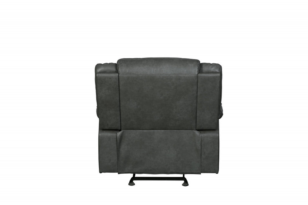 42" Gray Reclining Chair By Homeroots | Recliners | Modishstore - 4