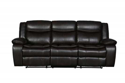 Modern Soft Brown Faux Leather Reclining Sofa By Homeroots | Sofas | Modishstore