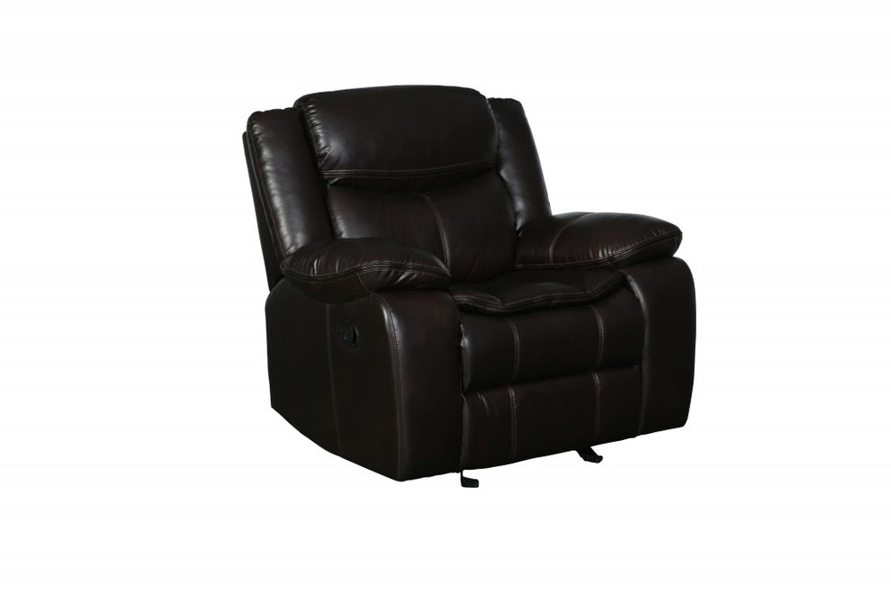 42" Brown Reclining Chair By Homeroots | Recliners | Modishstore - 2