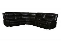 Espresso Brown Faux Leather Reclining Sectional Sofa By Homeroots