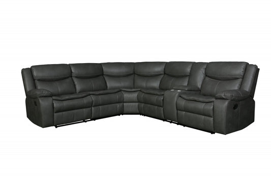 Gray Reclining Sectional By Homeroots | Sectional | Modishstore