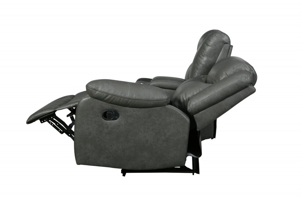 Gray Reclining Sectional By Homeroots | Sectional | Modishstore - 3