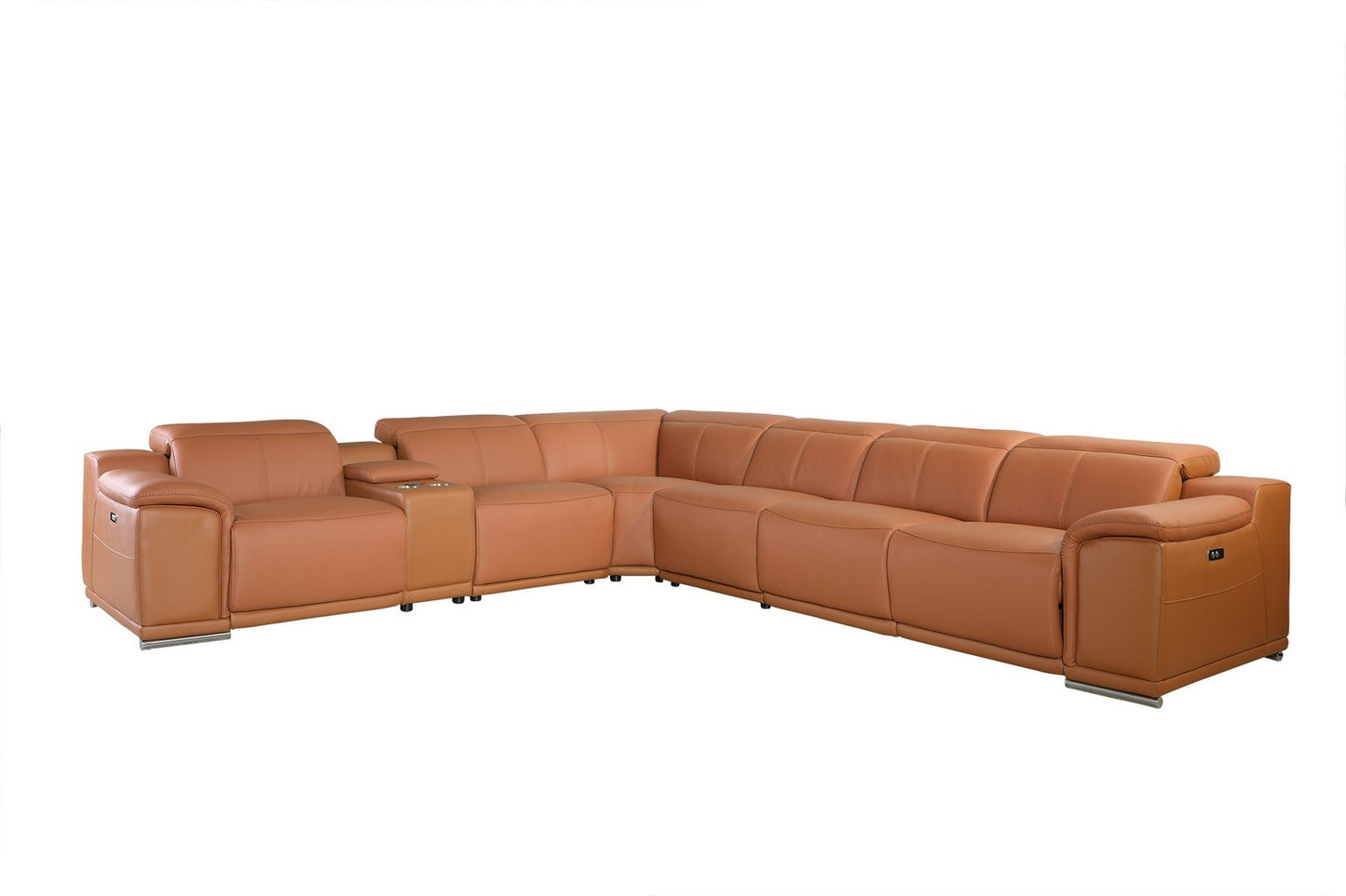 Camel Power Reclining 7PC Sectional By Homeroots - 366353 | Sectional | Modishstore - 2
