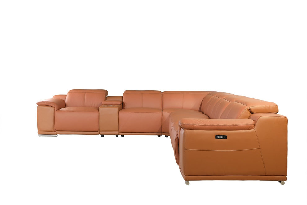 Camel Power Reclining 7PC Sectional By Homeroots - 366353 | Sectional | Modishstore - 3