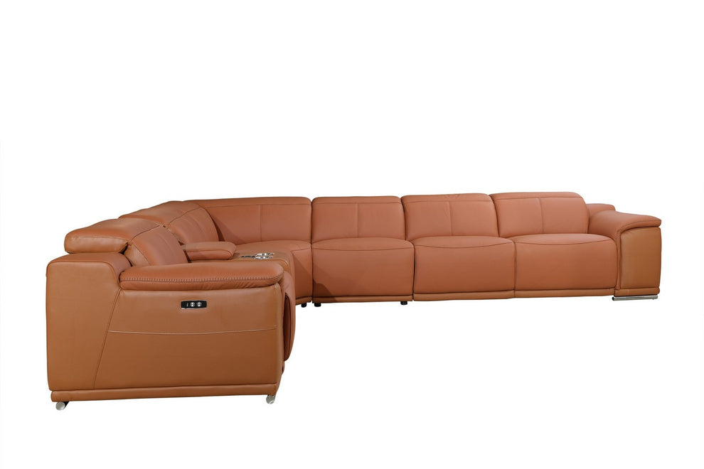 Camel Power Reclining 7PC Sectional By Homeroots - 366353 | Sectional | Modishstore - 4