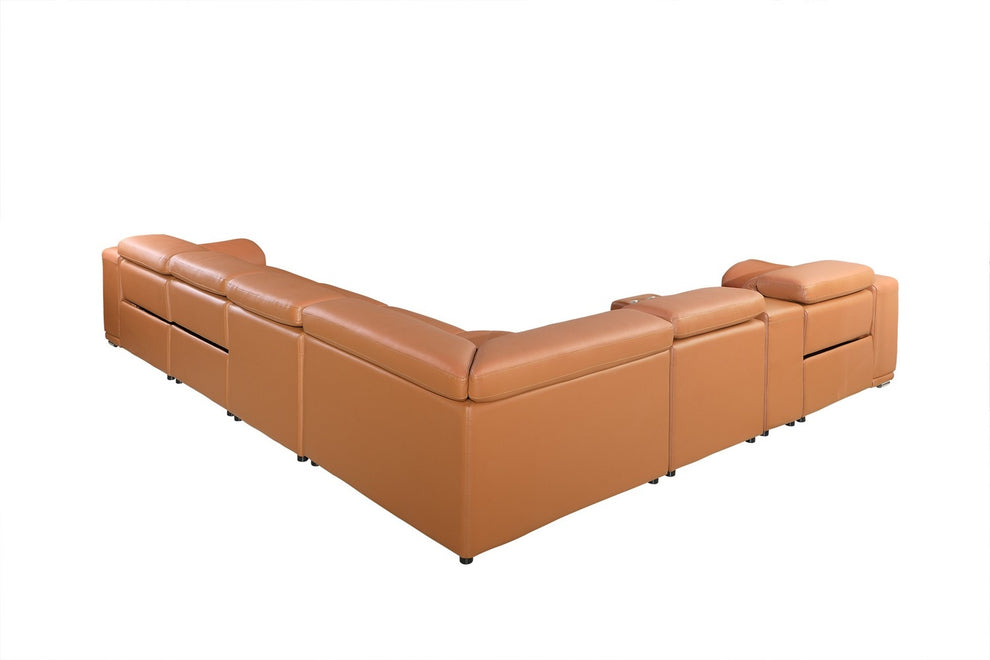 Camel Power Reclining 8PC Sectional By Homeroots - 366354 | Sectional | Modishstore - 2