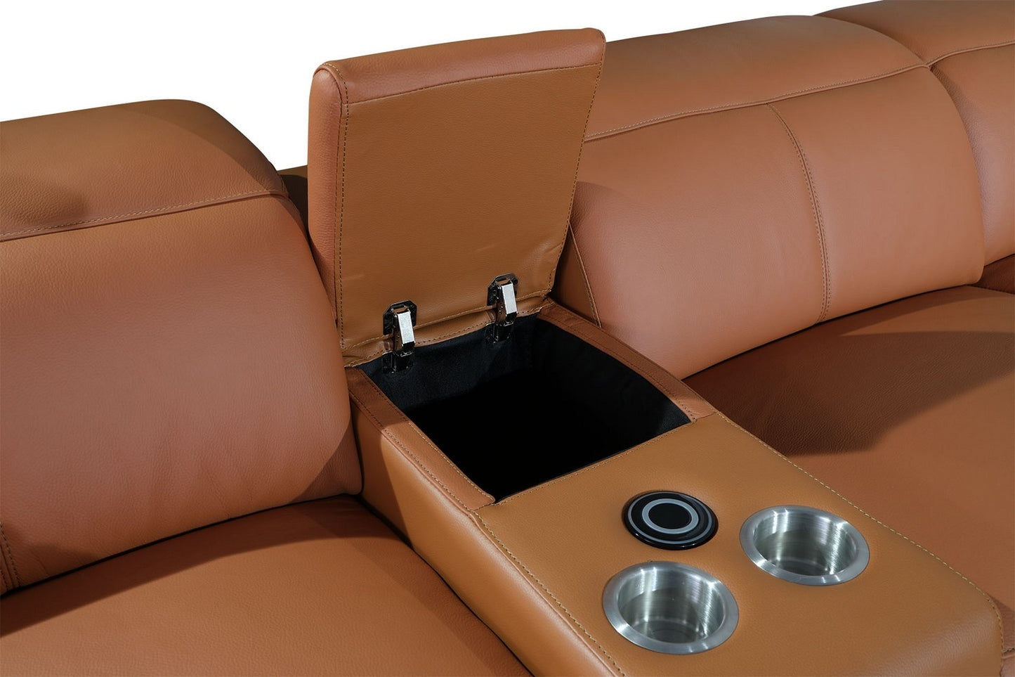 Camel Power Reclining 8PC Sectional By Homeroots - 366355 | Sectional | Modishstore - 4