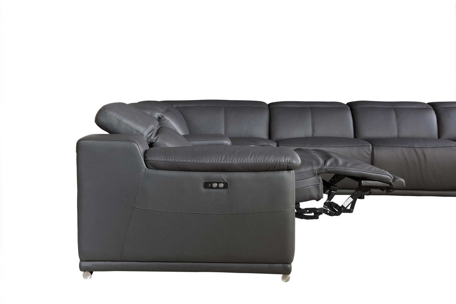 Dark Grey Power Reclining 6"PC Sectional By Homeroots | Sectional | Modishstore - 2