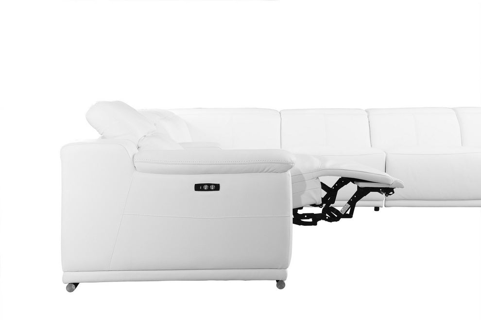 White Power Reclining 8PC Sectional By Homeroots - 366365 | Sectional | Modishstore - 4