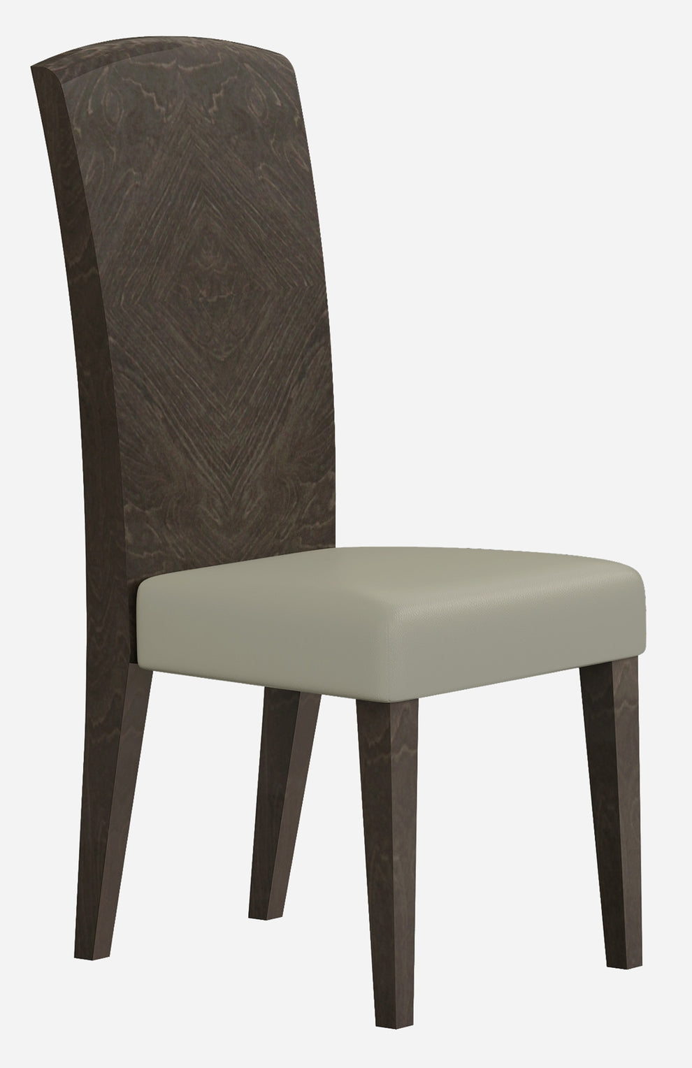 Solid Back Walnut Grain Finish And Gray Dining Chair By Homeroots | Dining Chairs | Modishstore - 2
